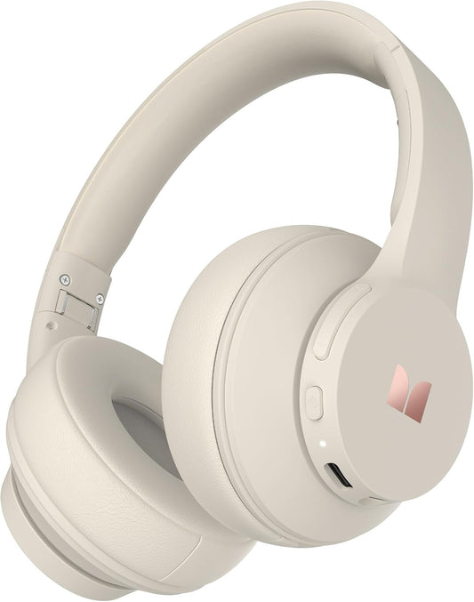 Monster Mission 100 Bluetooth Headphones, On Ear Headphones with Immersive Bass, Crystal Clear Call, 40H Playtime, Bluetooth 5.4, Comfortable Fit Wireless Headset for Travel Work - PuriLite