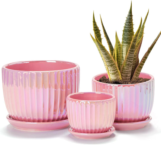 Purilite Select 3-Piece Ceramic Indoor Planter Set