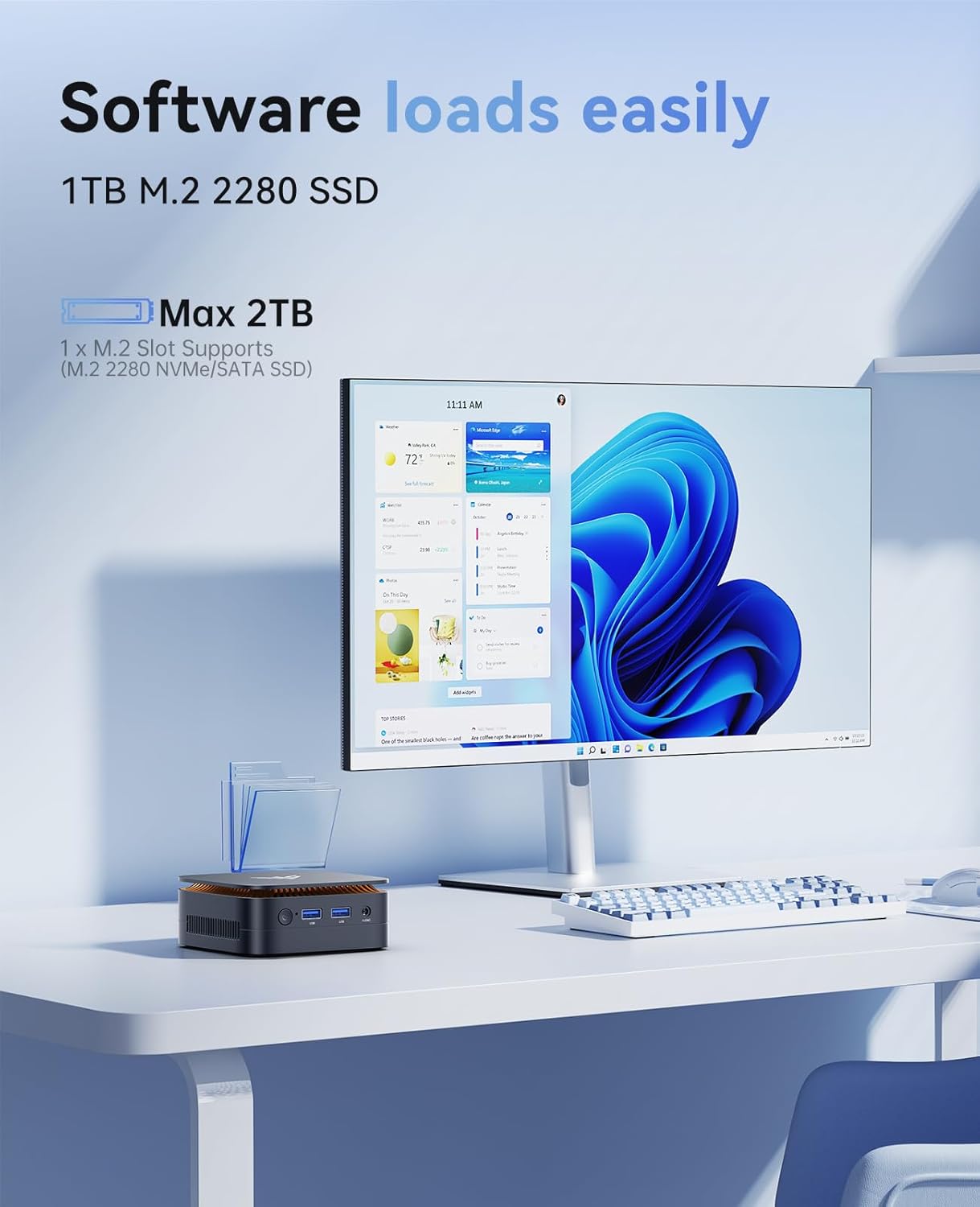 KAMRUI AK1PLUS Mini PC W-11 Pro, 12th Gen N95 Processor (up to 3.4GHz), Mini Desktop Computers with 16GB RAM 512GB M.2 2.5" SSD, Mini Computer Support Dual 4K UHD for Home Business Office