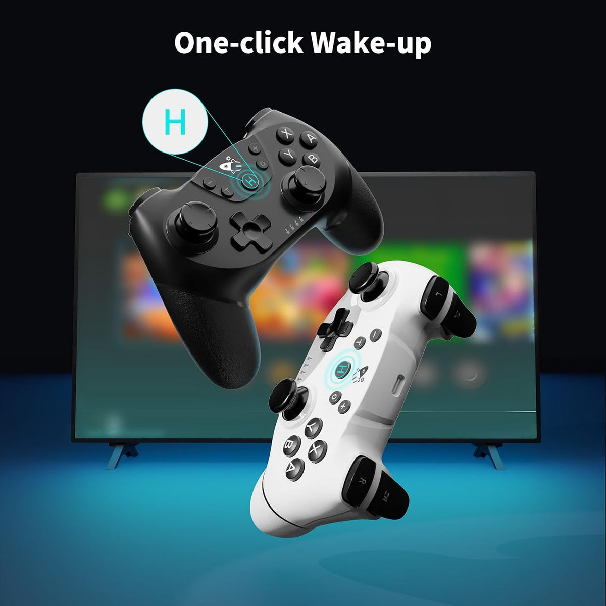 AceGamer Wireless Pro Controller for Nintendo Switch/Lite/OLED/Switch 2/PC, 2 pack, Hall Effect Joystick for Switch 2 Pro Controller with Wake-Up/Dual Vibration/Turbo/Ergonomic ! (Black&White)