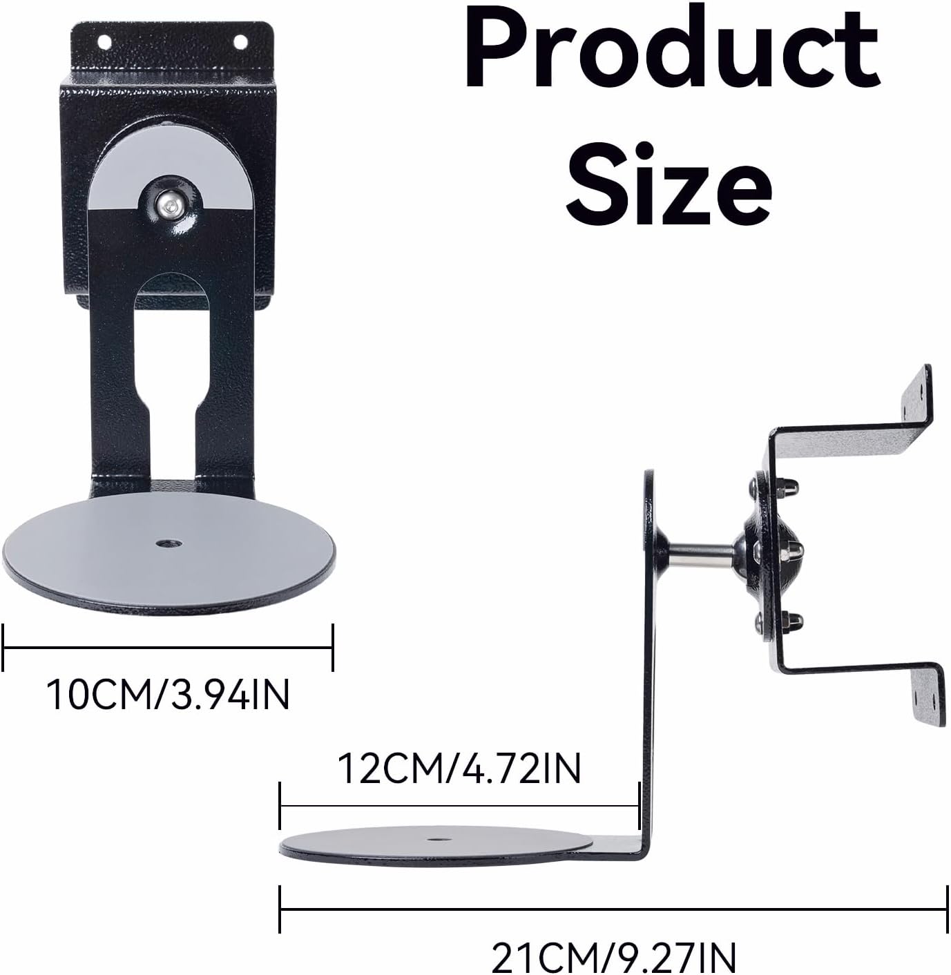 Fbyuitap 2 Pack Metal Wall Mount Compatible with Sonos Era 100, Adjustable Swivel Wall Mount Bracket Speaker Stand, (Black)