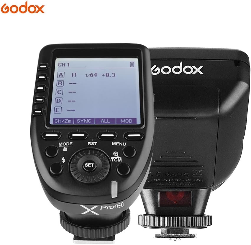 Godox Xpro-N i-TTL Flash Trigger Transmitter with Large LCD Screen 2.4G Wireless X System 32 Channels Support TTL Autoflash 1/8000s HSS for Nikon Camera for Godox Camera