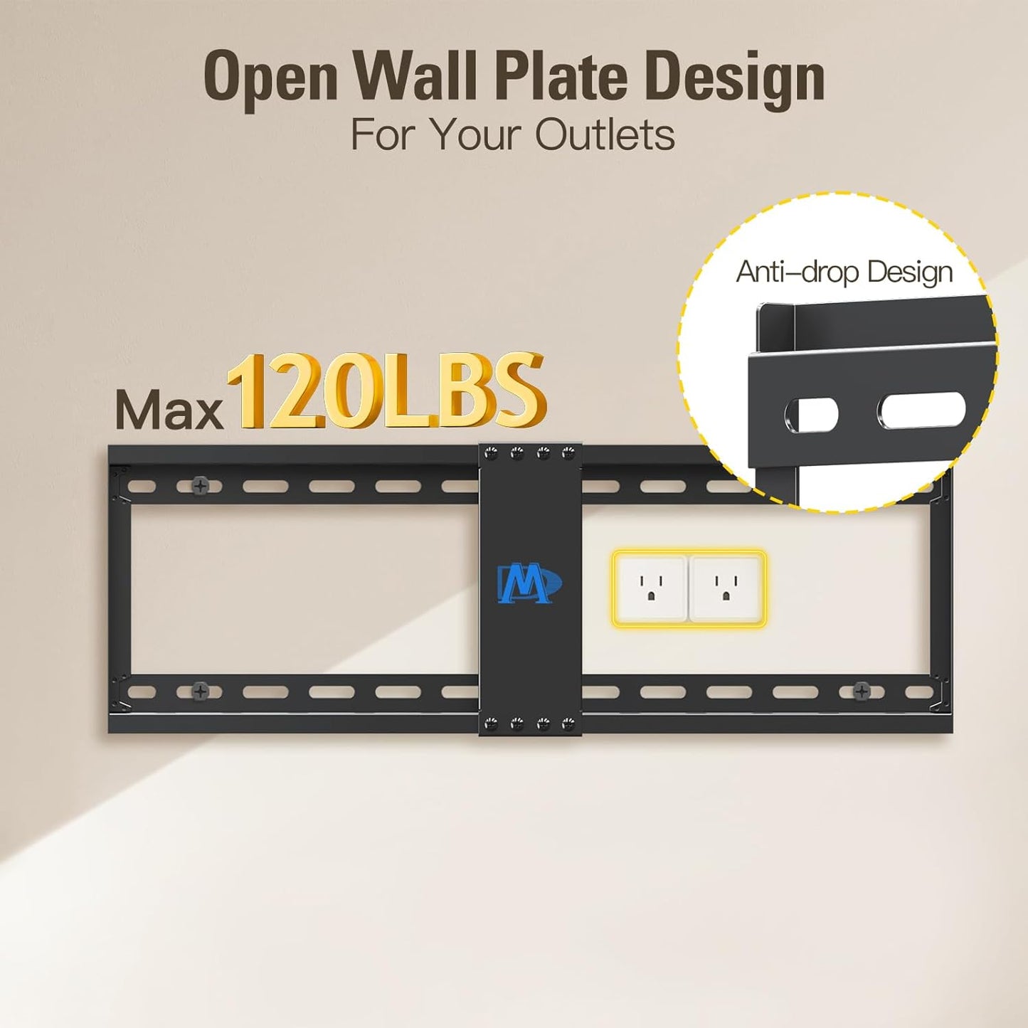 Mounting Dream TV Wall Mount, Advanced Tilt TV Mount Bracket for most 42-90 Inches TVs with Full Tilt Extension up to 7 Inches, Fits 16, 18, 24 Inches Studs, Max VESA 600x400mm and 120Lbs, MD2104-CA
