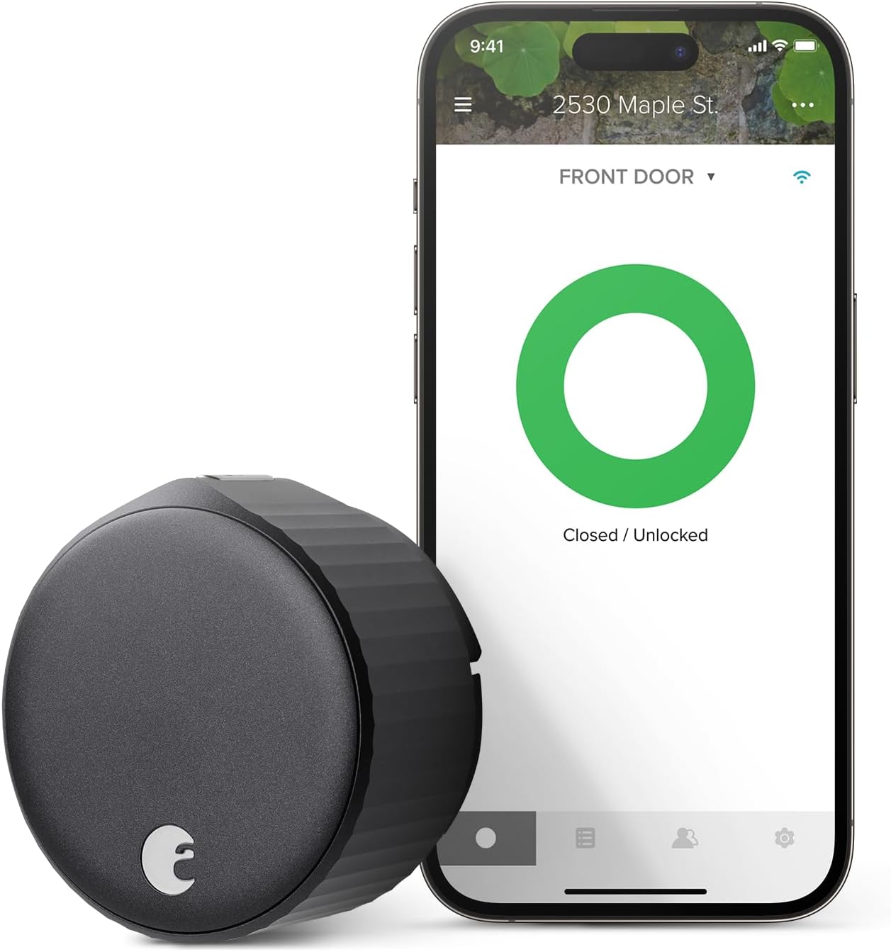August Home, Silver Wi-Fi Connected Smart Keyless Entry Door Lock, Electronic Door Lock Fits Your Existing Deadbolt in Minutes, AUG-SL05-M01-S01