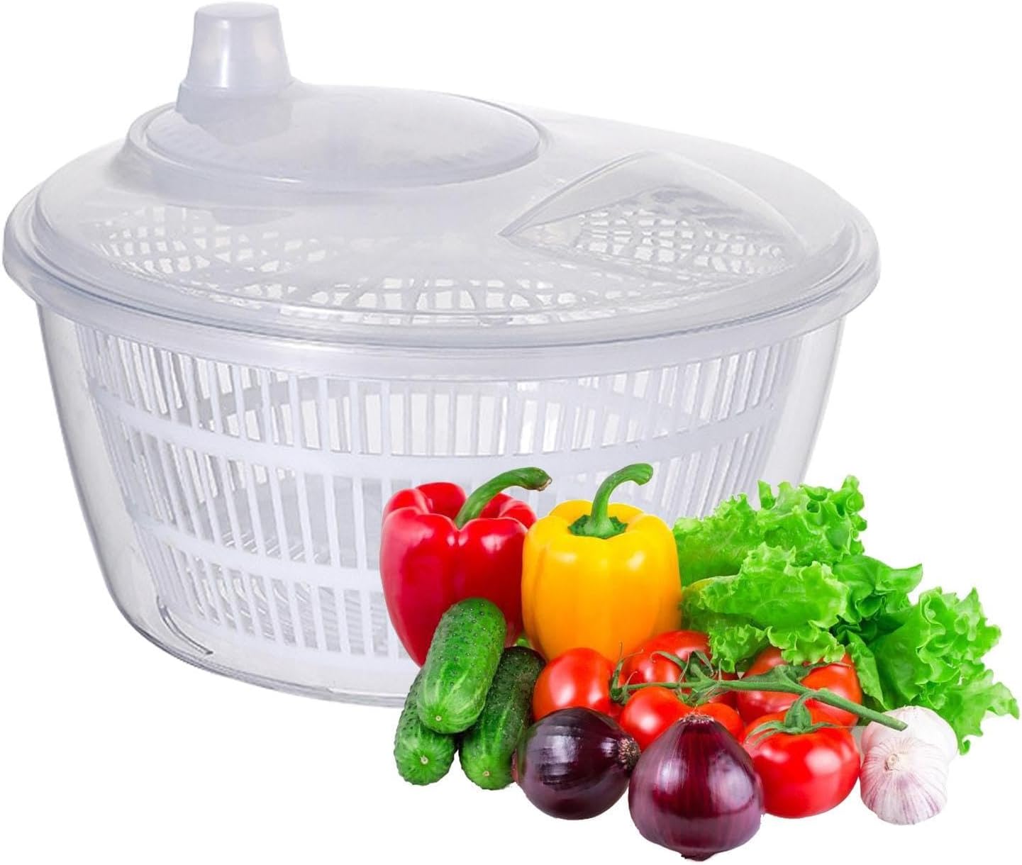 Lettuce Spinner - Fruit Washer Spinner | Lettuce Cleaner Spinner Large Salad Spinner, Fruit Washer Spinner Vegetable Dryer, Salad Spinner Lettuce Dryer Fruit Washer for Safe and Practical