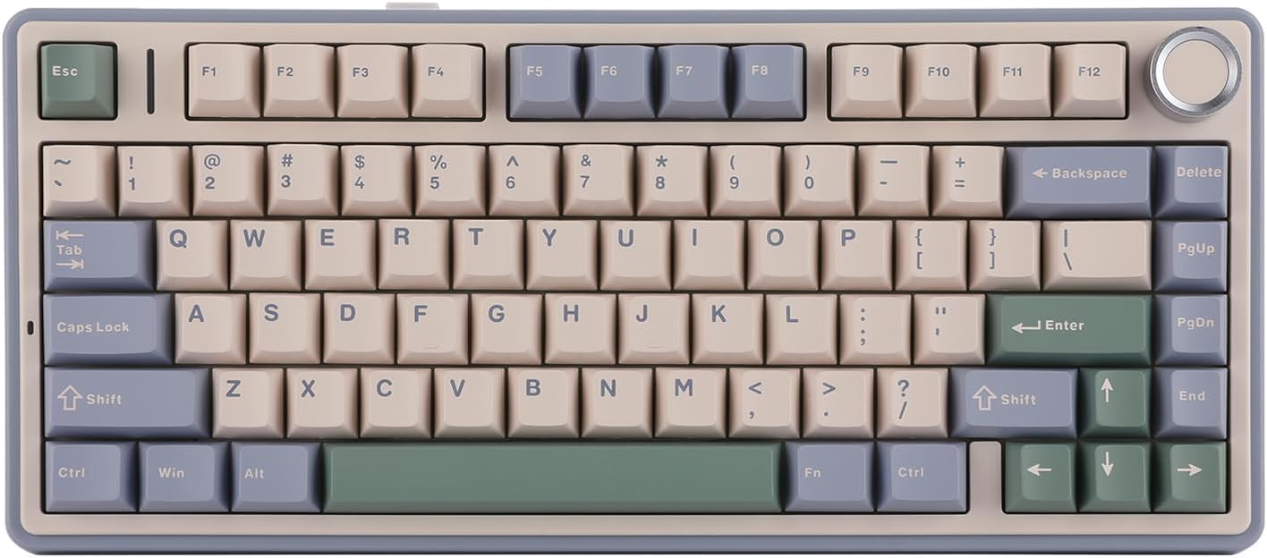 EPOMAKER x Aula F75 Gasket Mechanical Keyboard, 75% Wireless Hot Swappable Gaming Keyboard with Five-Layer Padding&Knob, Bluetooth/2.4GHz/USB-C, RGB (Black Gradient, LEOBOG Reaper Switch)