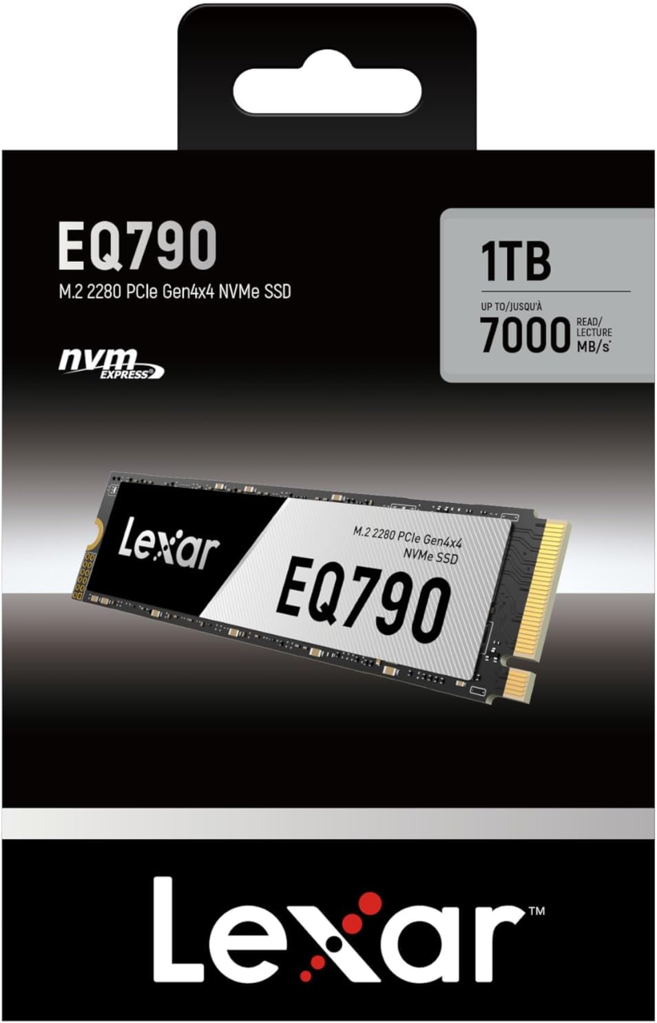 Lexar EQ790 1TB SSD M.2 2280 PCIe Gen4x4 NVMe 1.4, Blazing Speeds Up to 7000MB/s Read 5000MB/s Write for Intense Workloads & PS5 PC Gaming, High Performance Internal Solid State Drive