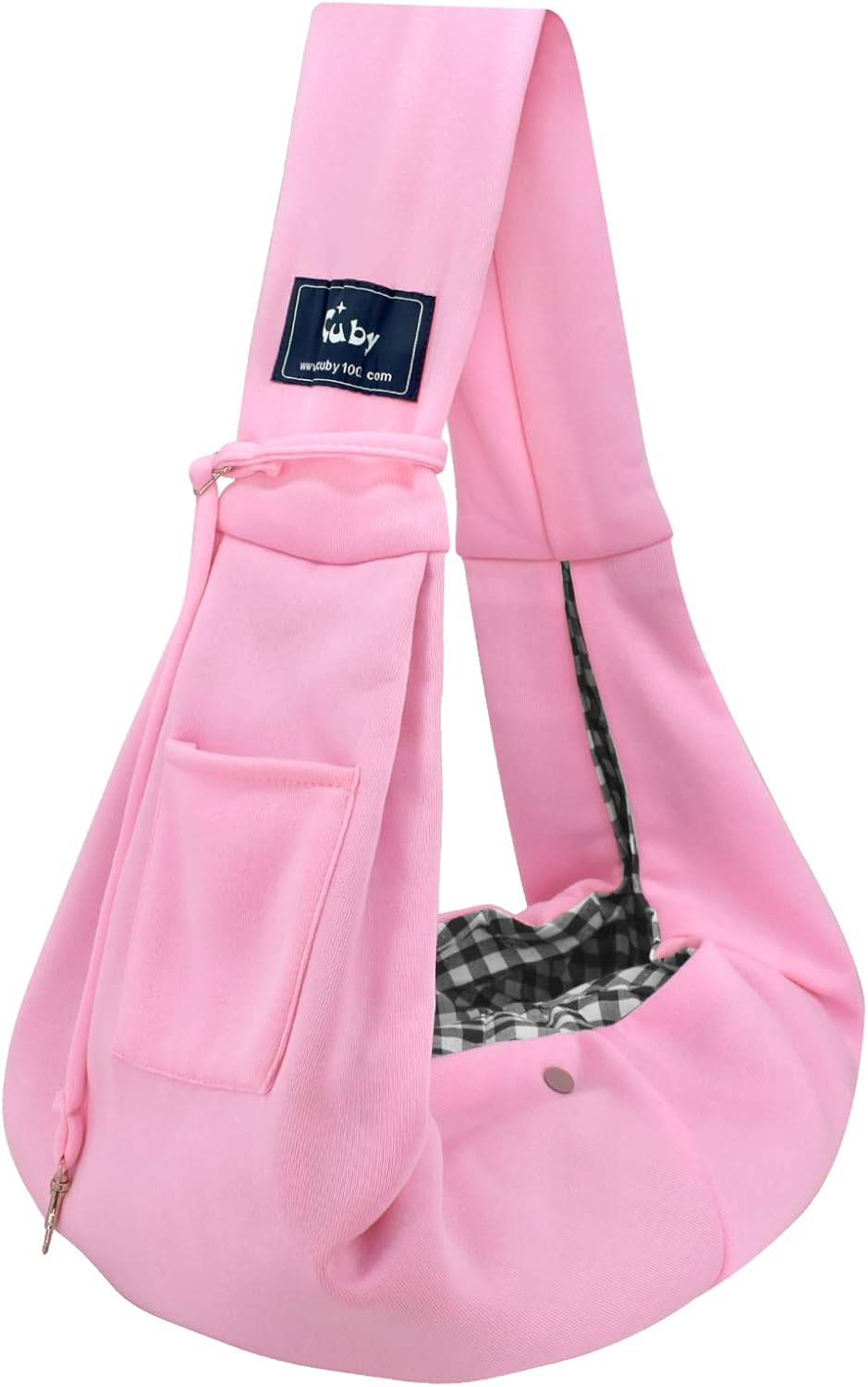 Cuby Adjustable Dog Cat Sling Padded Hard Bottom Pet Carrier Sling Soft Carrying Puppy Bag for Small Dogs Cats Outdoor Travel (Grayish-White)