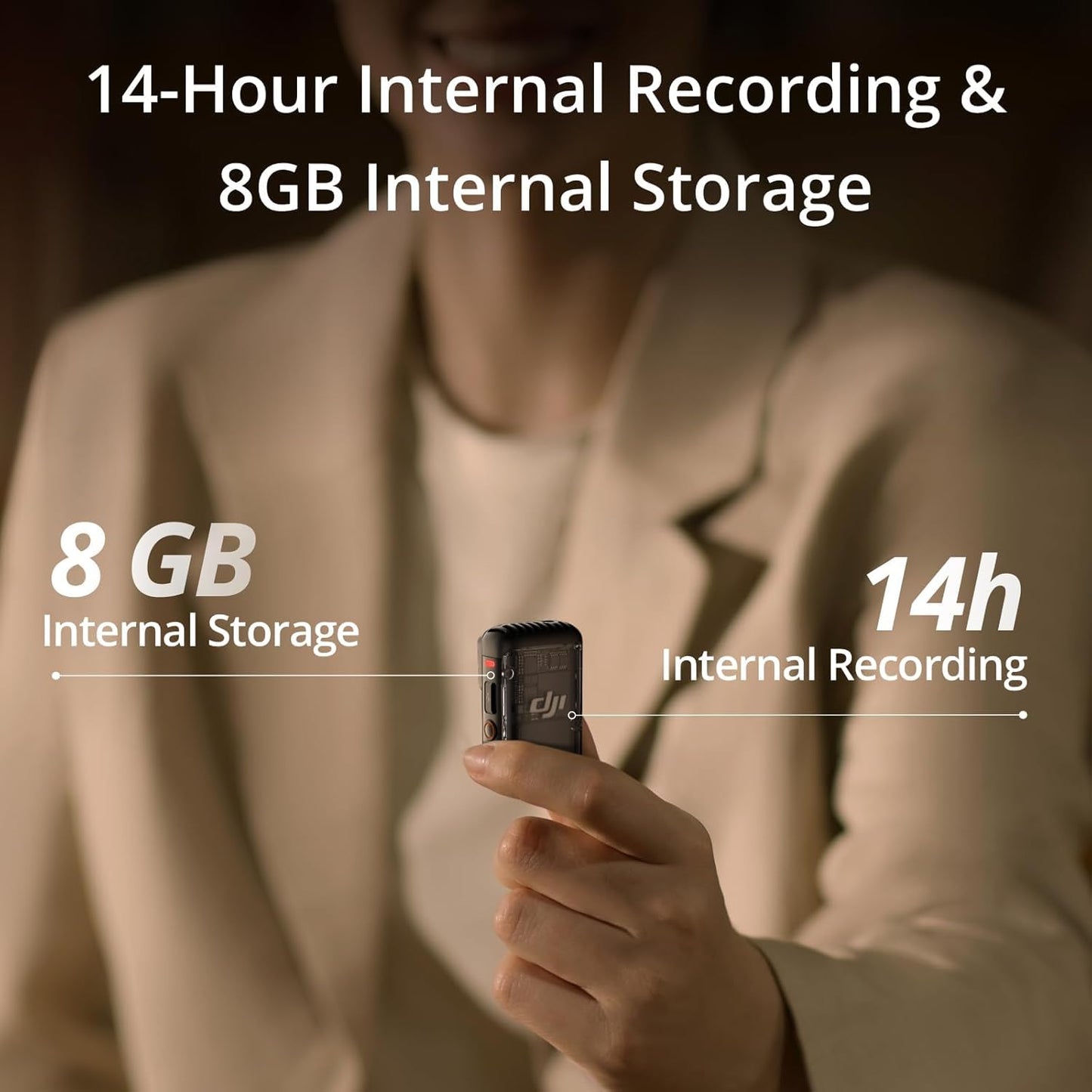 DJI Mic 2 (2 TX + 1 RX + Charging Case), Wireless Lavalier Microphone, Intelligent Noise Cancelling, 32-bit Float Internal Recording, 820 ft.(250m) Range, Microphone for iPhone, Android, Camera