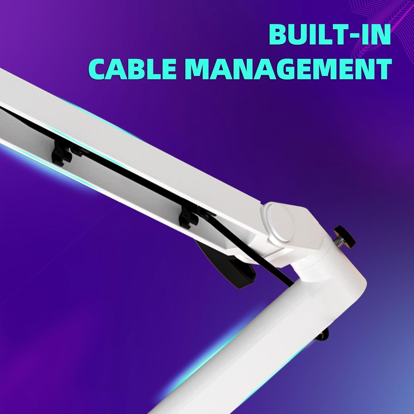 Microphone Boom Arm, Low Profile Mic Arm Professional Adjustable Solid Desk Mount Clamp,Cable Management Microphone Arm Stand for Podcast Streaming Gaming Studio Mic Stand White