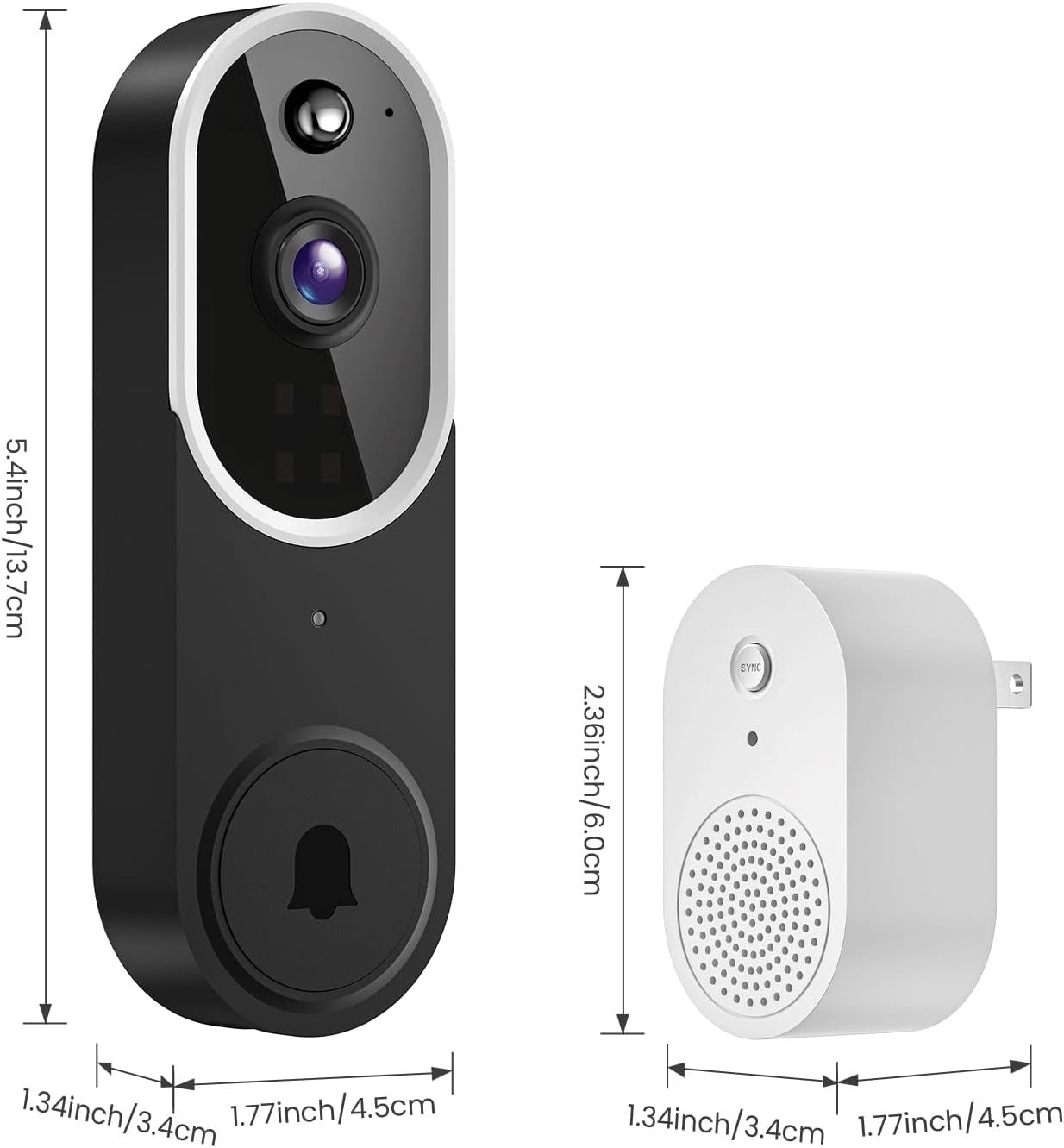Occuwave 1080P Video Doorbell Camera Wireless with Chime Ringer, Cloud Storage, Live Image, 2-Way Audio, Night Vision, 2.4Ghz WiFi, Indoor Surveillance, Real-Time Alert (Brown+Black)