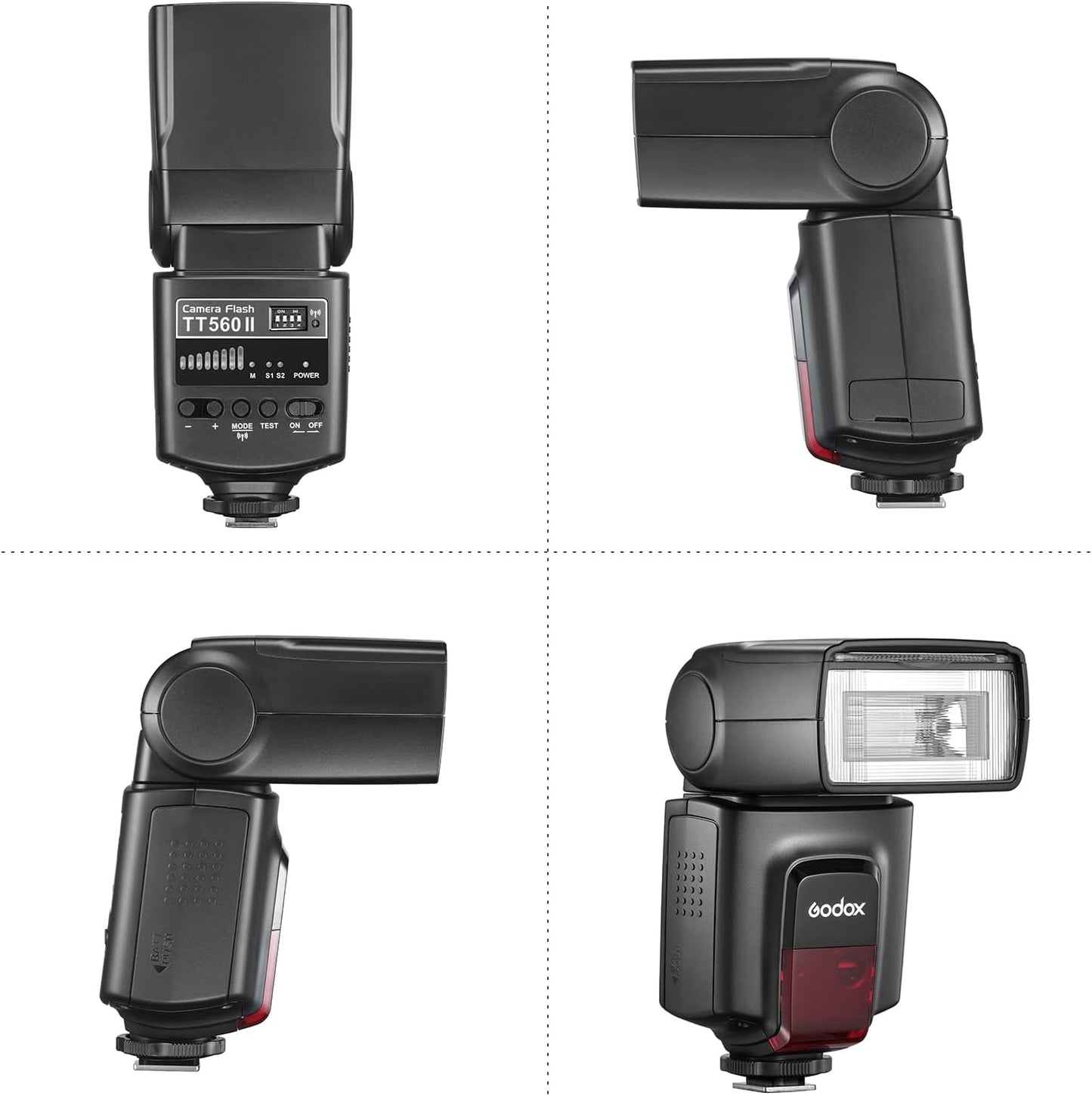 GODOX TT560II Universal Camera Flash Speedlite Light Electronic GN38 Hot Shoe Mount with 2.4G Wireless Trigger & Mini Stand Compatible with Canon Sony Nikon Fujifilm Olympus Cameras