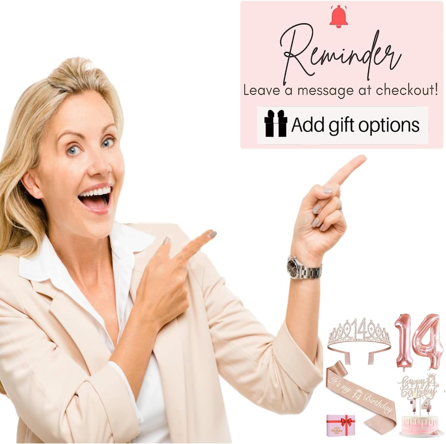 65th Birthday Decorations for Women, Including 65th Birthday Sash and Crown, Cake Topper and Candles, Number Balloons Rose Gold, 65 Year Old Gifts for Women