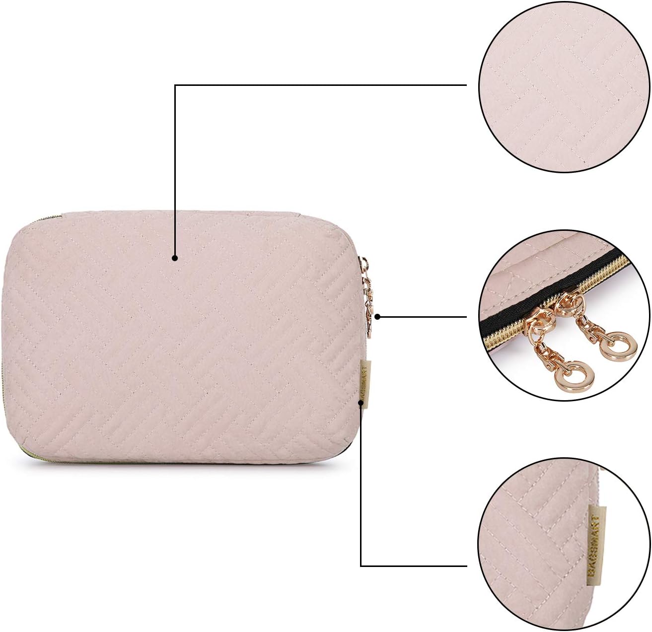 BAGSMART Electronic Organizer, Travel Cable Organizer Double Layer Electronics Accessories Cases Portable for Tablet 7.9", USB Drive, Cords, Black