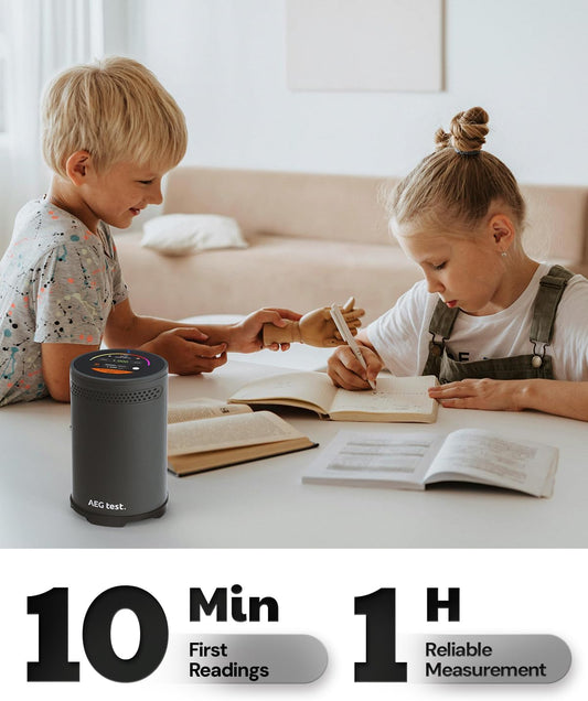 AEGTEST HOUND-3699 Radon Detector for Home, 1-Hour Effective Measurement, Historical Data Storage with Touchscreen Color Display, Accurate and Fast Detection, Compact Design for Home Safety-Black - PuriLite