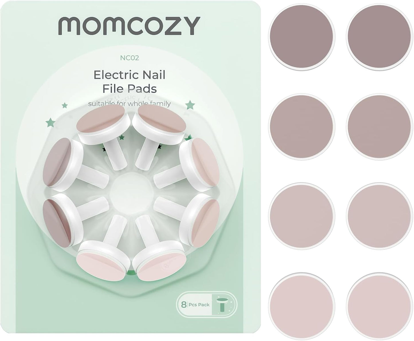 Momcozy Baby Nail Trimmer Replacement Pads, Electric Nail Trimmer Grinding Pads for Momcozy Electric Nail Trimmer Use Only, 8 Counts Replacement Pads, Pink