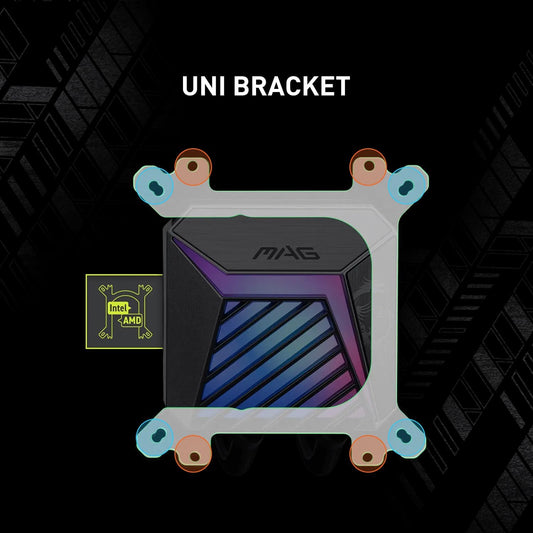 MSI MAG CORELIQUID A15 360 - AIO ARGB CPU Liquid Cooler - 360mm Radiator - AM5, LGA 1851 Ready - 3X 120mm ARGB PWM Fans, Black