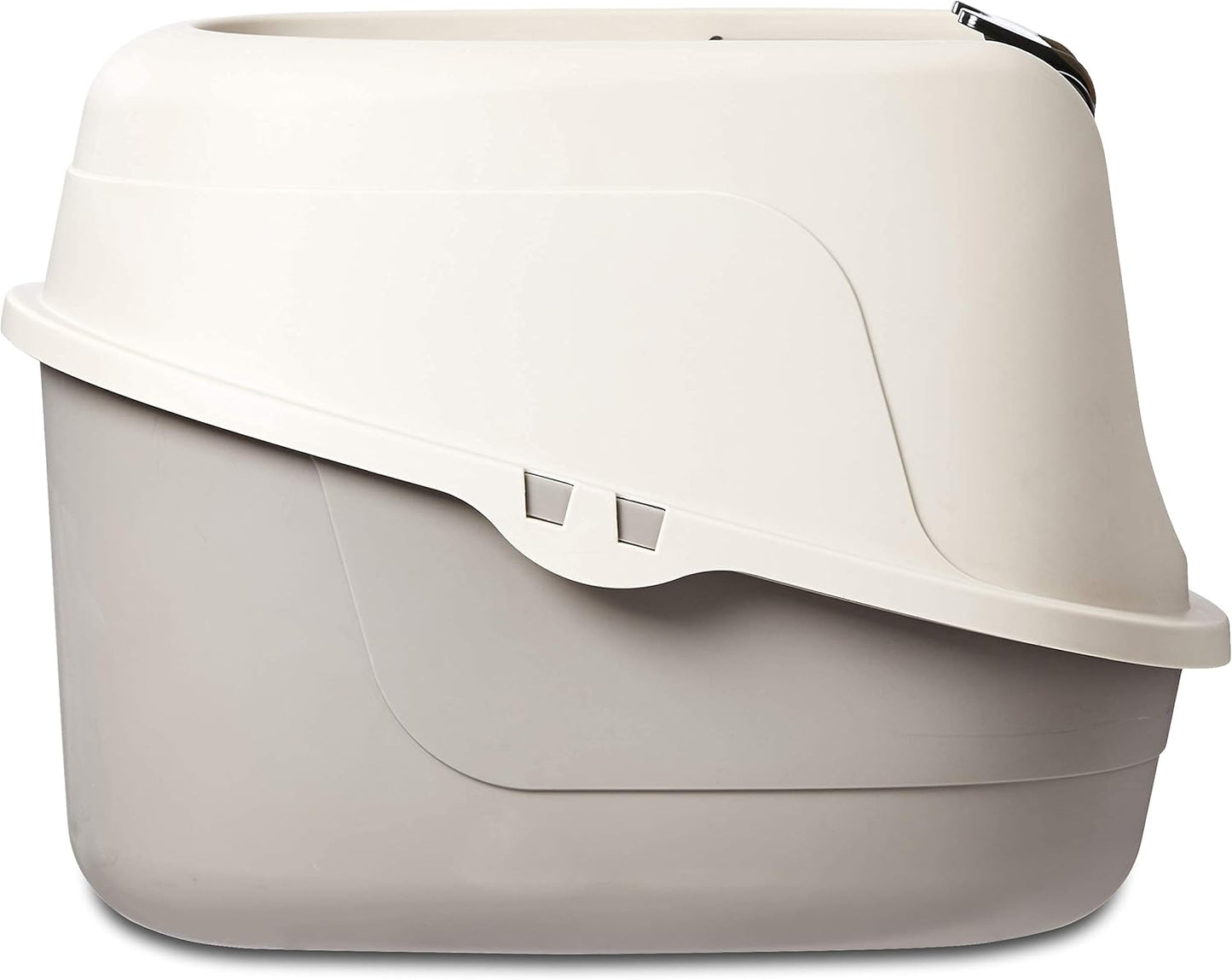 No-Mess Hooded Enclosed Cat Litter Box, Large, Multicolor, 24 in x 18 in x 17 in