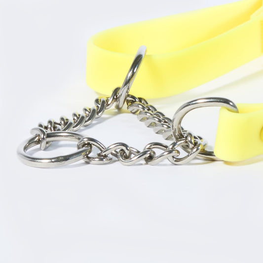 Fleuff Waterproof Martingale Dog Collar (Mellow Yellow, Medium) - PuriLite