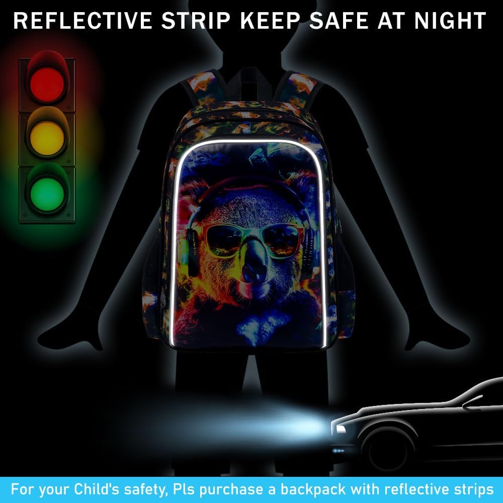 3pcs Backpack for Boys and Girls, 16” Kids Kindergarten Bookbag with Lunch Box, Cute Elementary Backpacks for Boy Girl