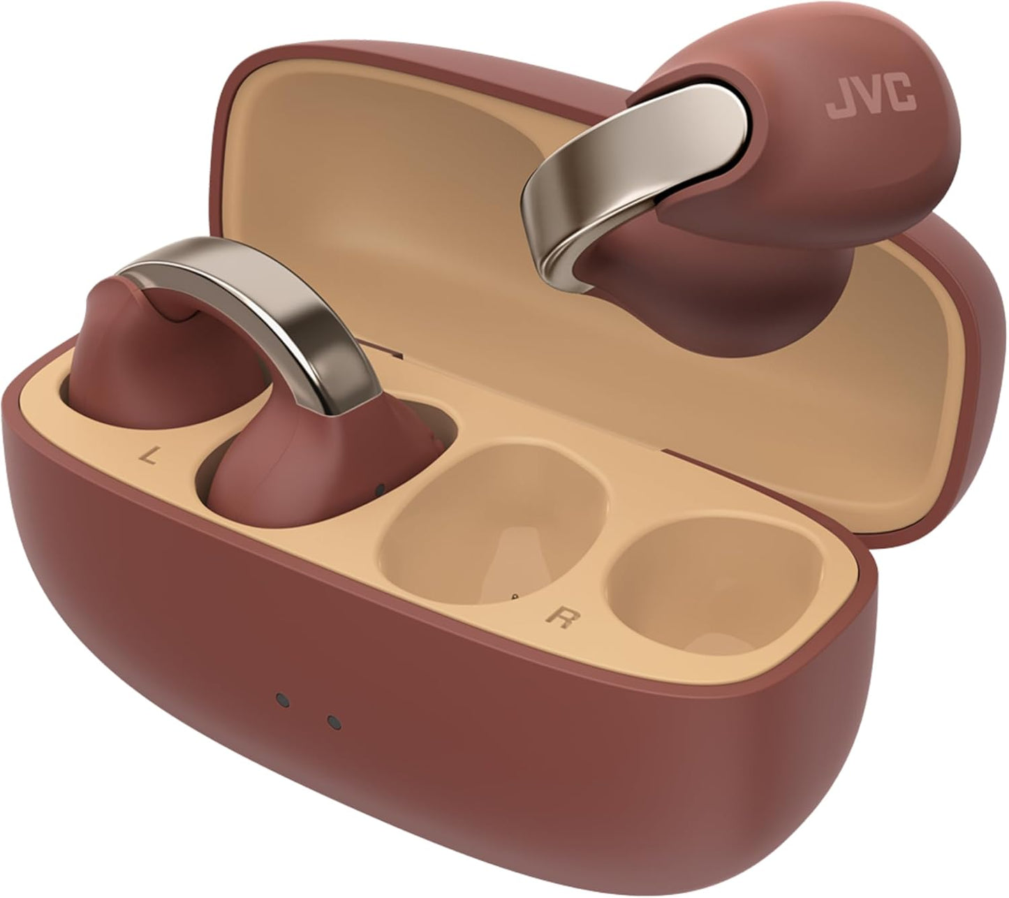 JVC nearphones Open Ear-Cuffs Wireless Headphones with Clasp Mechanism, Multipoint, Single Ear use, BT 5.3, Long Battery Life (up to 24 Hours) - HA-NP1T-A Teal Blue