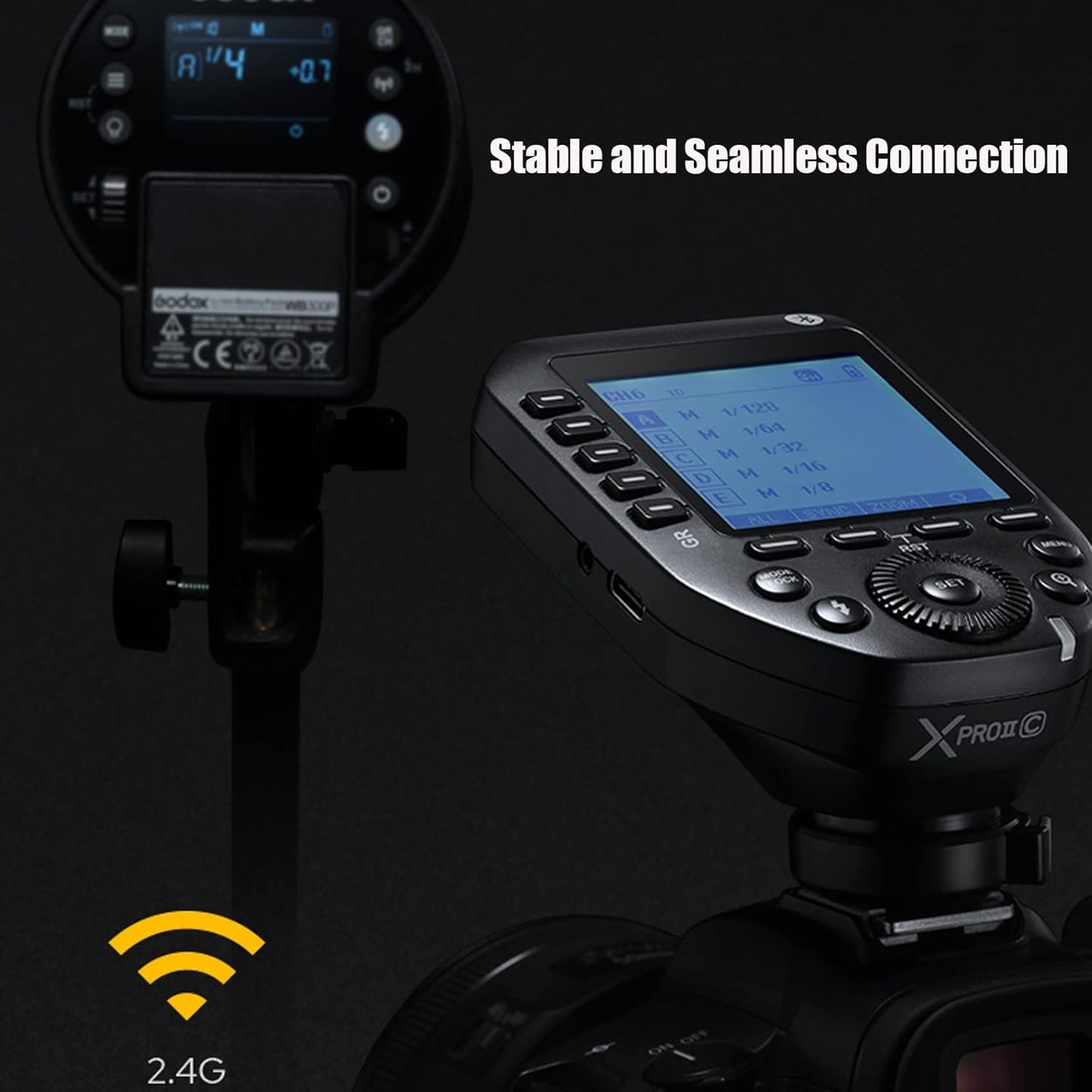 Godox XProII XProII-C XProIIC Flash Trigger for Canon, Godox Flash Wireless Transmitter TTL 2.4G HSS 1/8000S Bluetooth Connection, Large Screen Trigger for Canon EOS Cameras(XPro XPro-C Upgraded)
