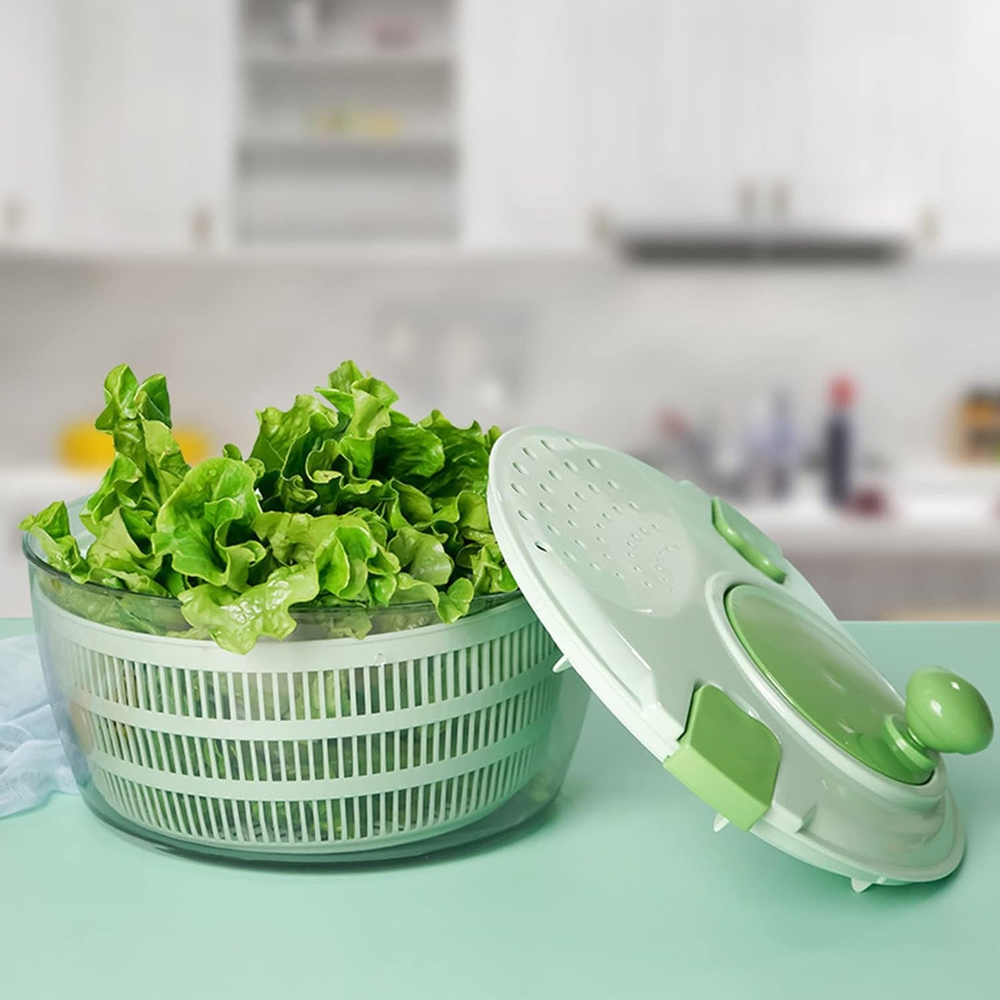 Salad Spinners Lettuces Dryer with Drain Lettuces Spinners for Vegetable Multi-Functional Kitchen Helper Fruit Washing