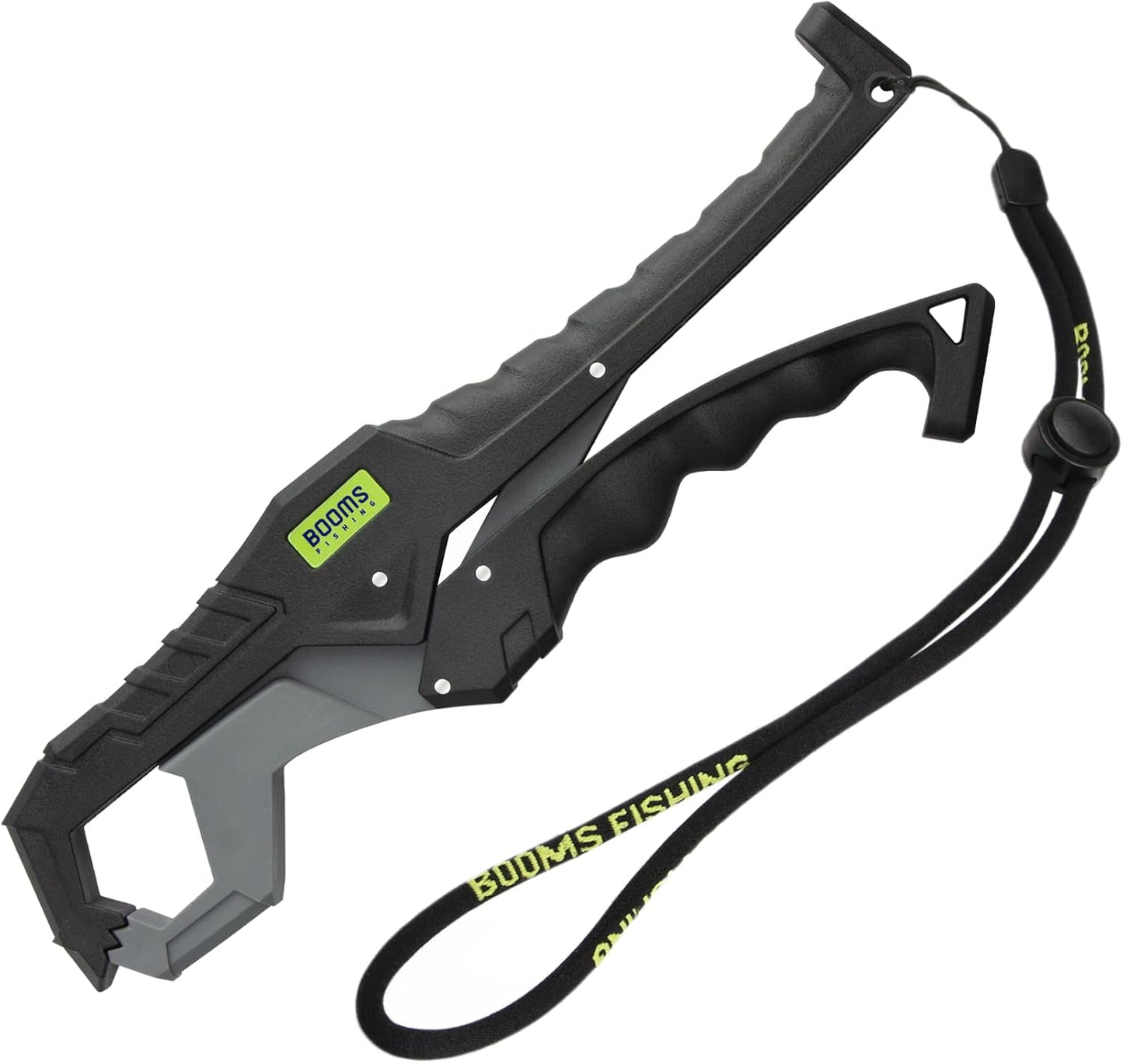 Booms Fishing G05 Fish Lip Gripper Saltwater, 9.4" Plastic Catfish Grippers Pliers, Fish Grabber Tool with Lanyard, Fish Grips for Kayak Fishing Accessories, Great Fish Holder for Caught Fish