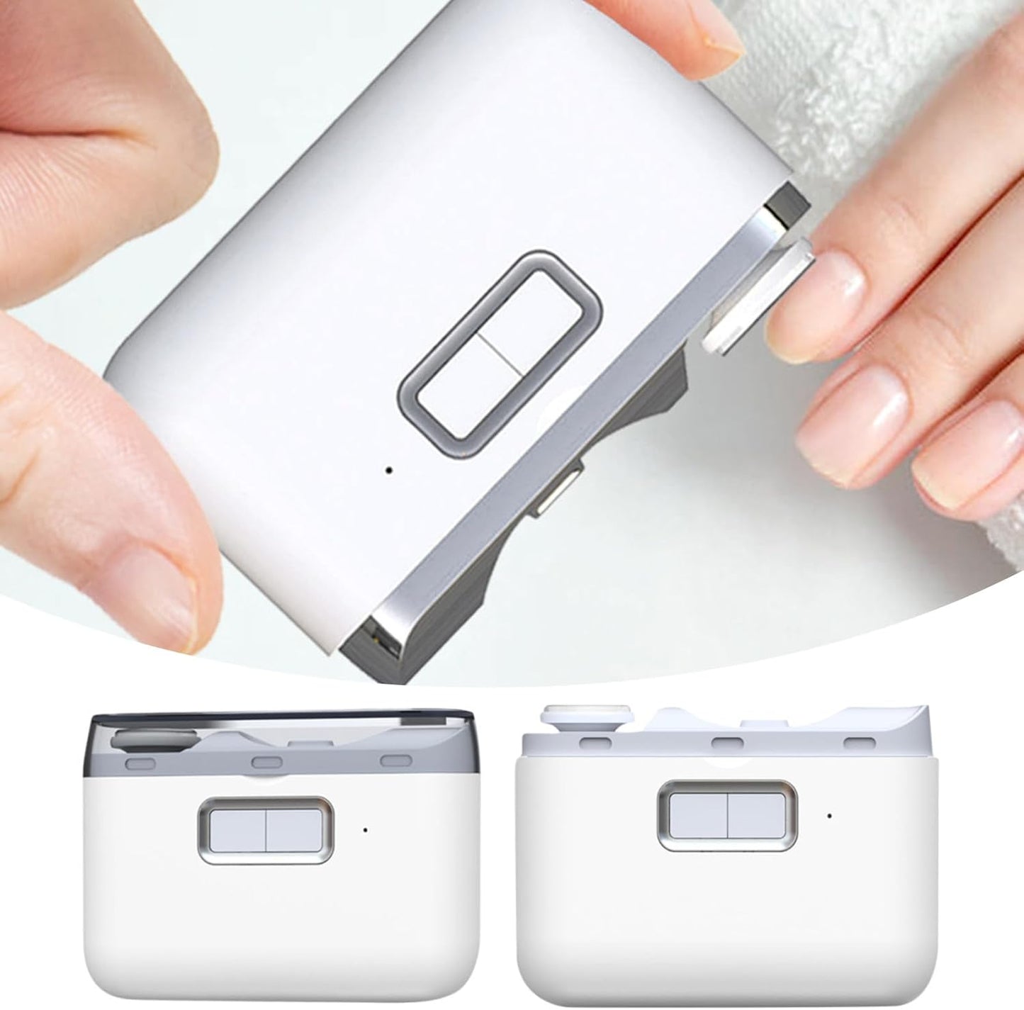 Generic Automatic Electric Nail Clipper Electric Toenail Clipper 2 in 1 Cutting and Grinding Automatic Nail Clipper Electric Nail Clippers for Kids Adults Elderly, White