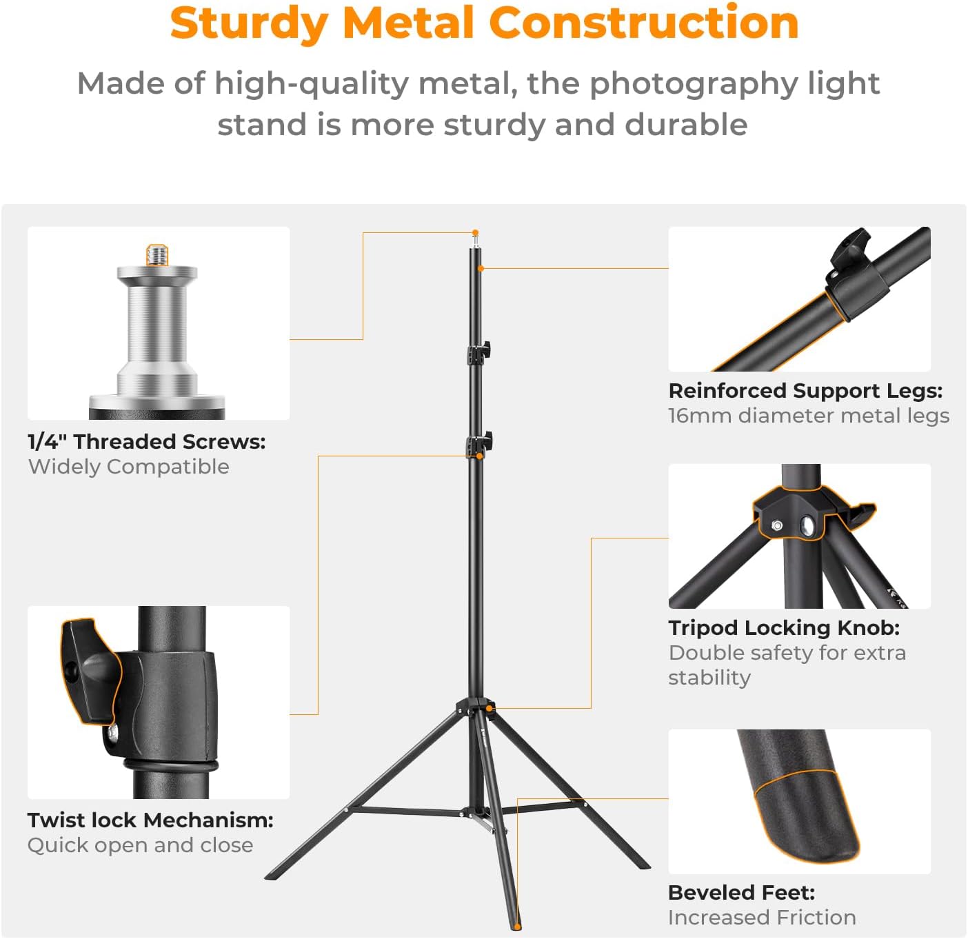 Purilite Select Professional Metal Light Stand Tripod