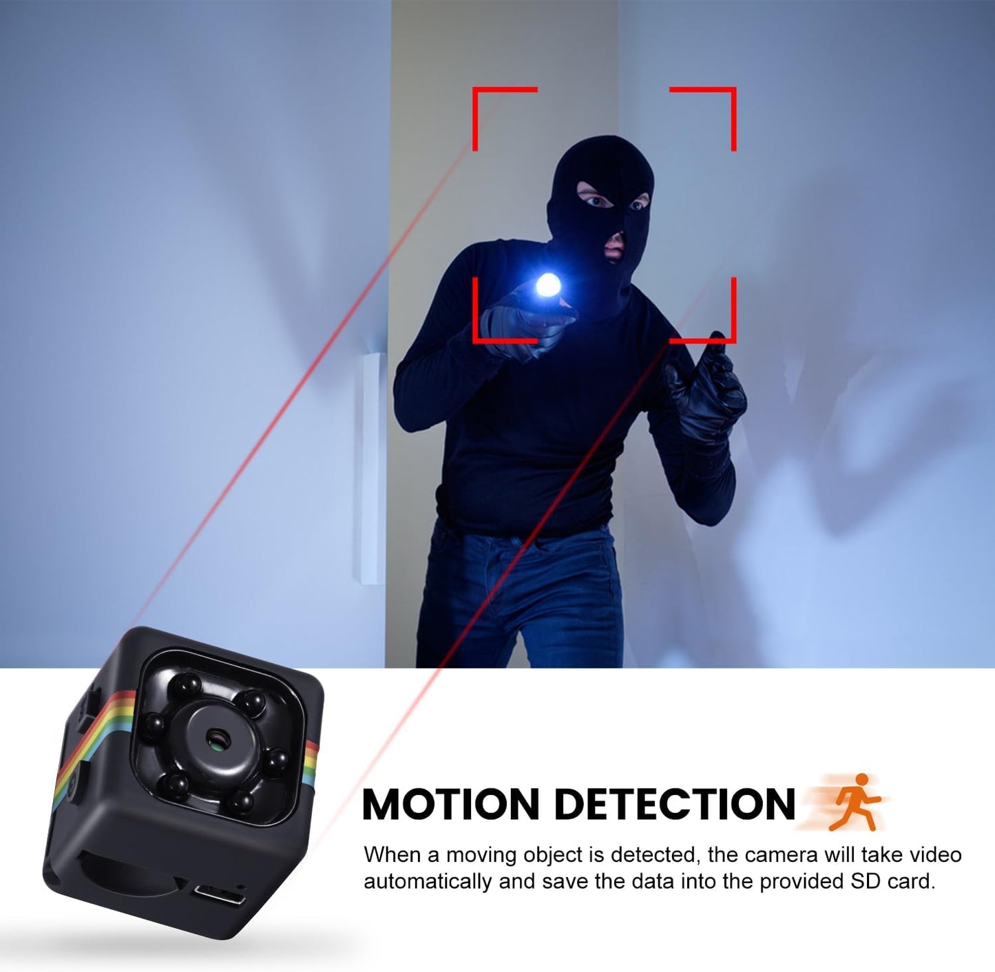 Spy Camera No WiFi, Bextgoo Hidden Camera with 32GB Memory Card, Mini Camera, 12MP Photo Shoot, 1080P Video, Night Vision, Motion Detection, 360°Rotation Bracket