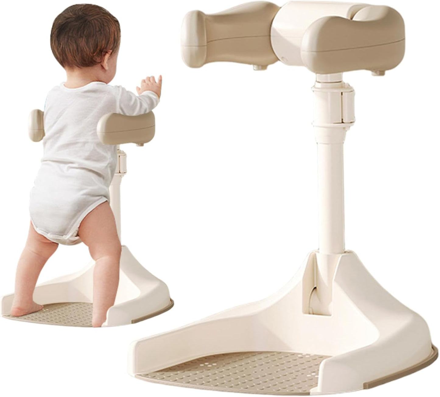 Baby Shower Stand, Adjustable Height & Non Slip Baby Bath Support With Safety Lock, Foldable & Portable Toddler Shower Stand For Kids 6 Months+