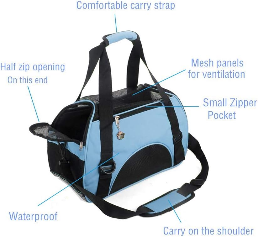 ZaneSun Cat Carrier,Soft-Sided Pet Travel Carrier for Cats,Dogs Puppy Comfort Portable Foldable Pet Bag Airline Approved (Small Rosered)