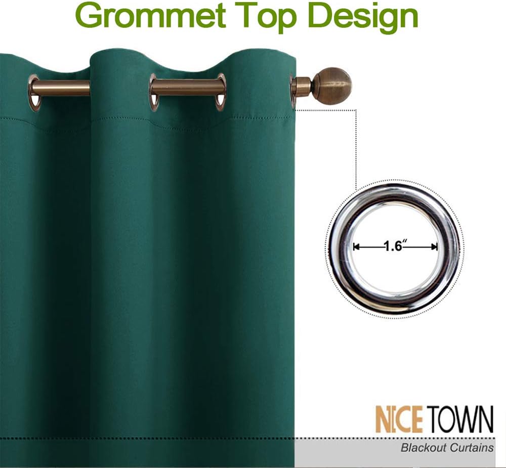 NICETOWN Blackout Curtains 2 Panels for Bedroom- Thermal Insulated Grommet Blackout Curtains 63 Inches Long for Living Room/Kitchen Rideaux occultants (2 Panels, W42 x L63 -Inch,Grey) - PuriLite