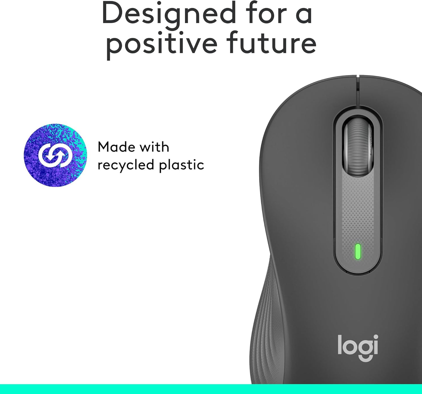Logitech Signature M650 L Full Size Wireless Mouse - For Large Sized Hands, 2-Year Battery, Silent Clicks, Customizable Side Buttons, Bluetooth, for PC/Mac/Multi-Device/Chromebook - Black