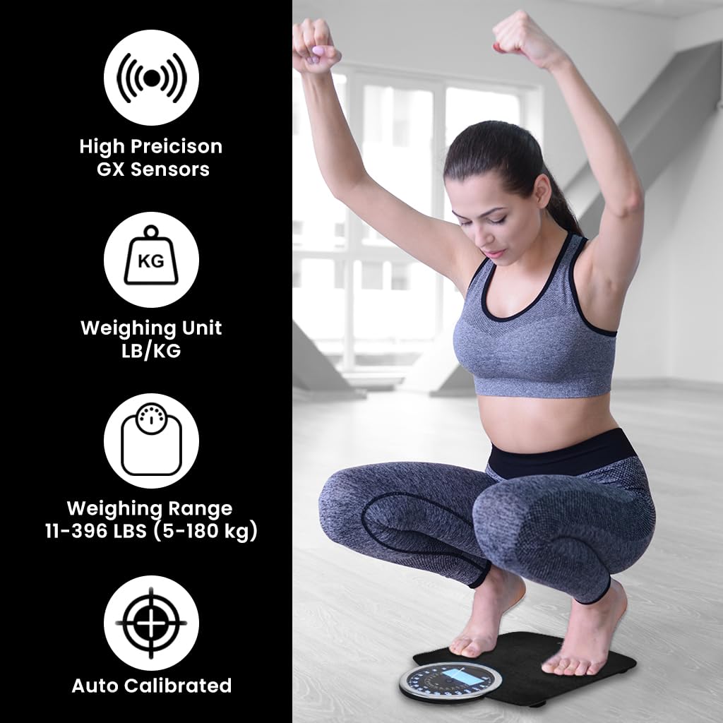 EILISON Highly Advance 2-in-1 Digital & Analog Weighing Scale for Body Weight-400lbs, 4 High Precison GX Sensor Accurate, Thick Tempered Glass, Extra Large Display (White)