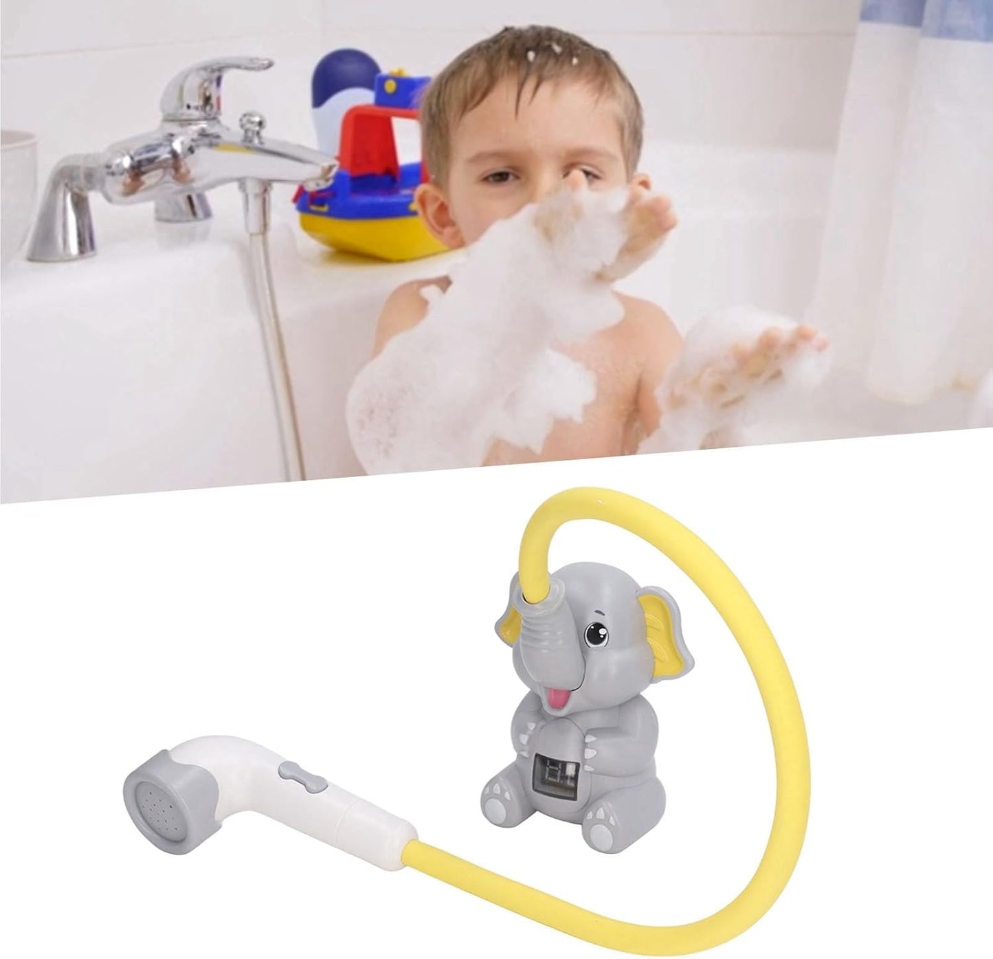 Baby Water Spray Head, Thermometer Adjustable Hose Kids Bath Shower Head IPX7 Waterproof for Bathtub ()