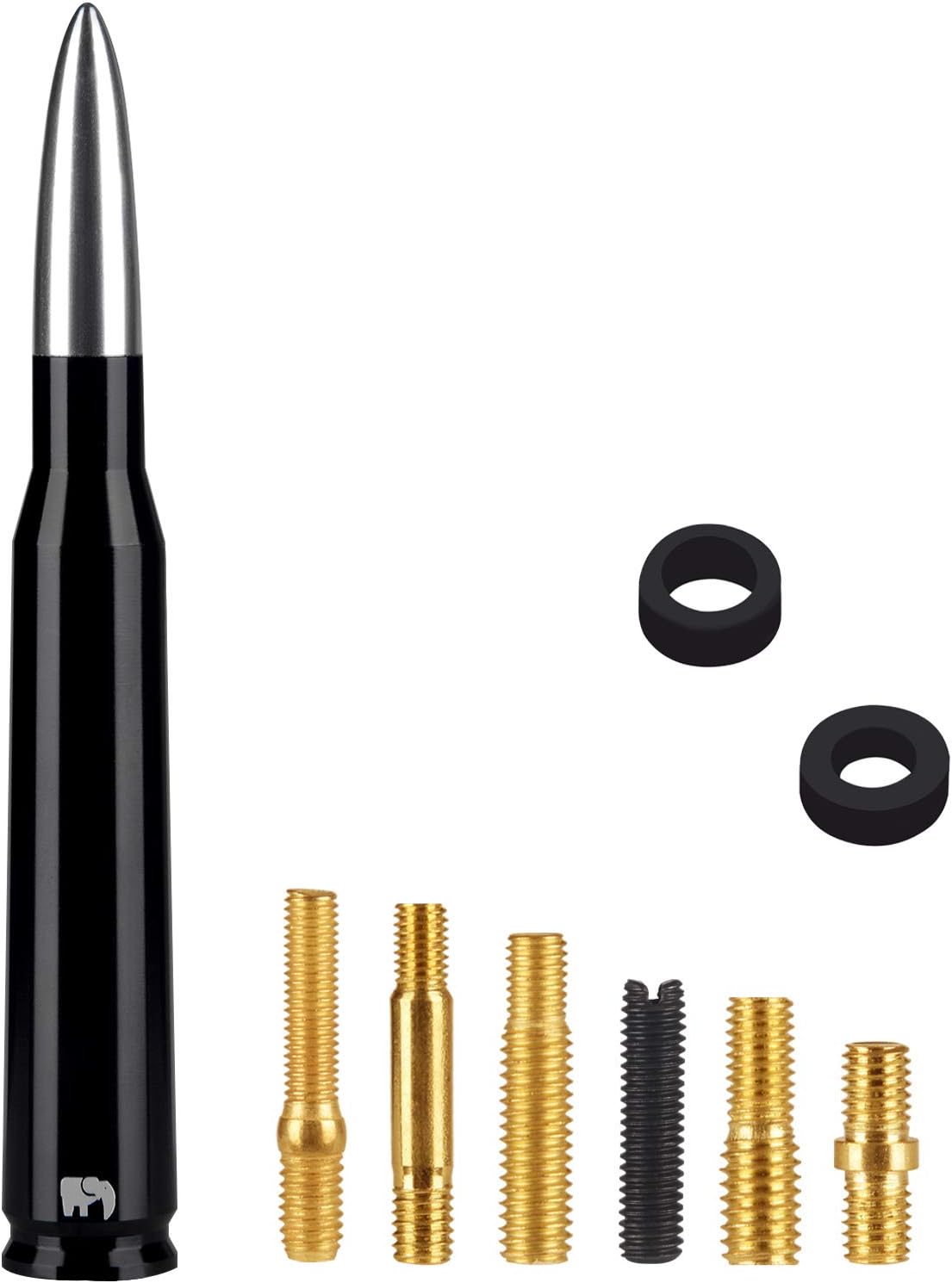 ONE250 Bullet Style Antenna, Compatible with Dodge RAM (RAM 1500, RAM 2500 or RAM 3500 1994-2024) & Ford F-Series (F-150 F-250 F-350 Super Duty Ford Raptor Ranger Trucks 1997-2024) (Silver)