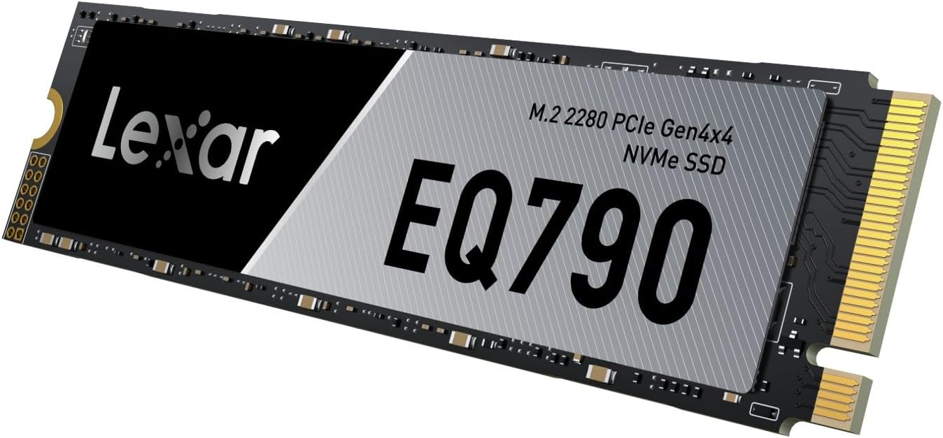 Lexar EQ790 1TB SSD with Heatsink M.2 2280 PCIe Gen4x4 NVMe 1.4, Blazing Speeds Up to 7000MB/s Read 5000MB/s Write for Intense Workloads & PS5 PC Gaming, High Performance Internal Solid State Drive