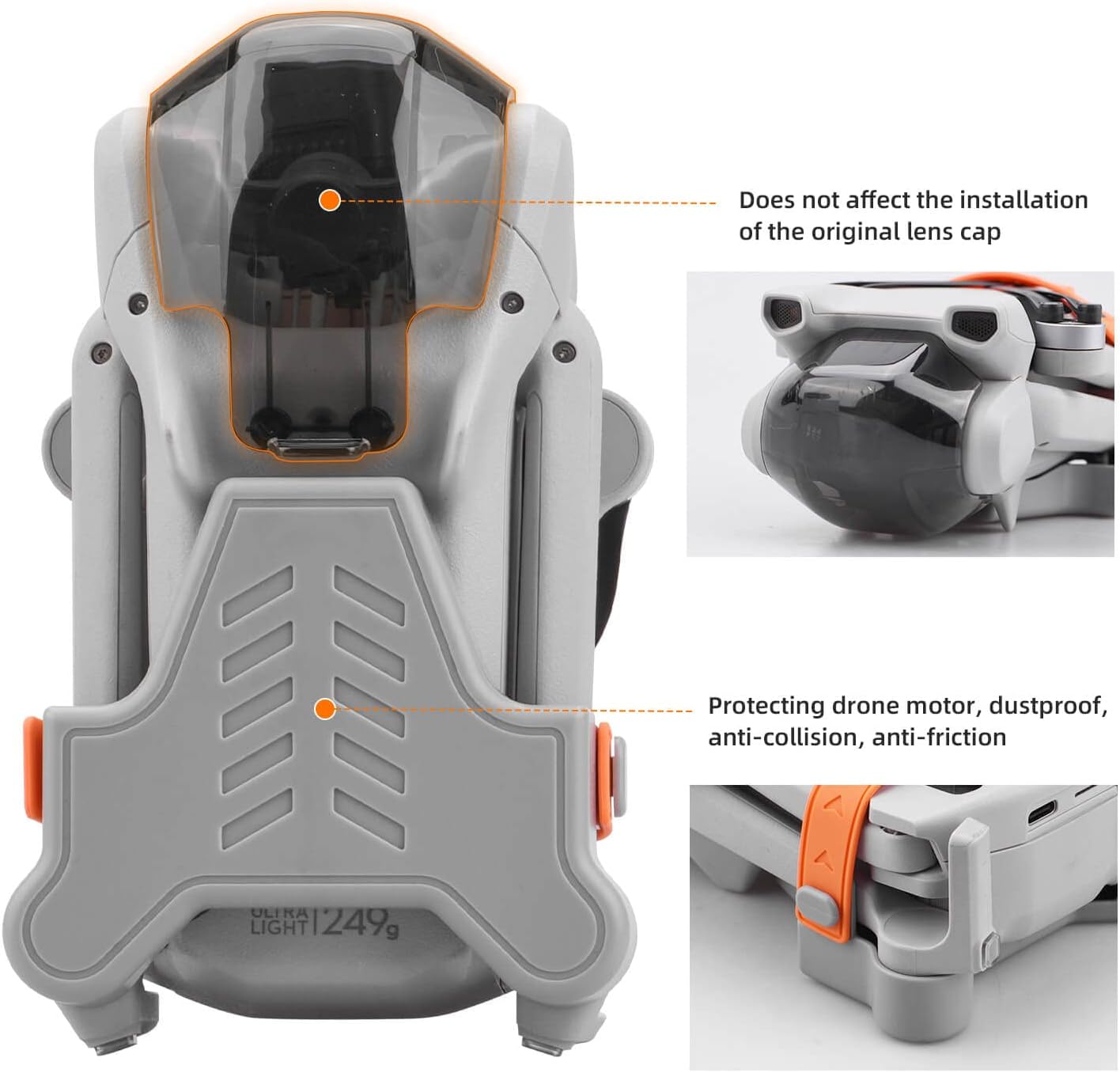 Mini 3 / Mini 3 Pro Propeller Holder,Prop Strap Guard Protector Stabilizer for DJI Mini 3 Series RC Drone Accessories(Orange)