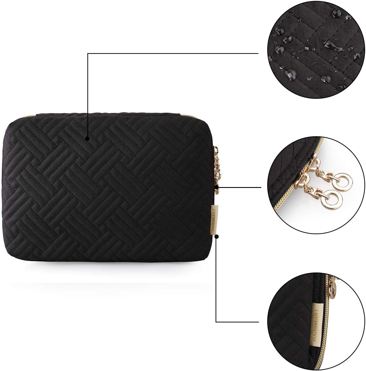 BAGSMART Electronic Organizer, Travel Cable Organizer Double Layer Electronics Accessories Cases Portable for Tablet 7.9", USB Drive, Cords, Black