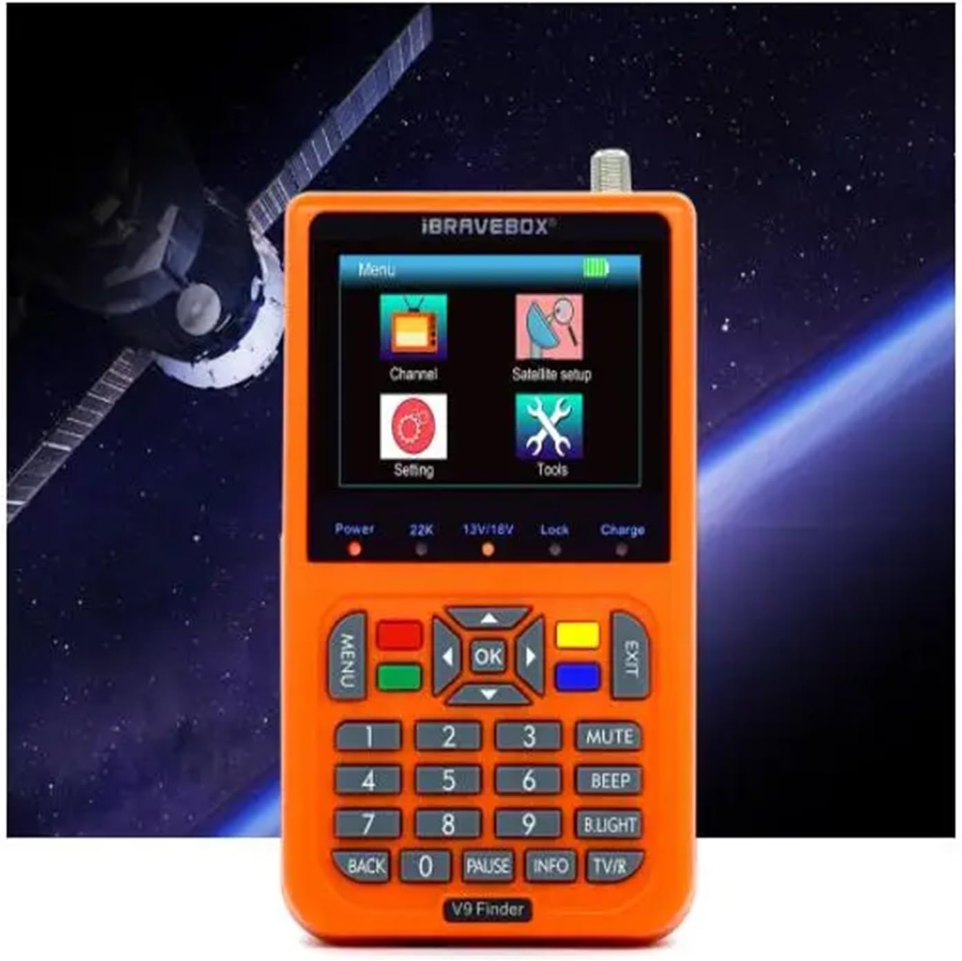V9 Finder Supports H.265 Satellite Finder LCD Digital Satellite Signal Finder Meter Satfinder Vs Satlink Ws 6933(Yellow)