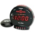 Sonic Alert Baseball Alarm Clock Nightlight for Heavy Sleepers - Loud & Compact Alarm Clock for Bedroom - Battery Backup & Full Range Dimmer - Easy to Set Digital Alarm Clock for Kids - AUX Connection