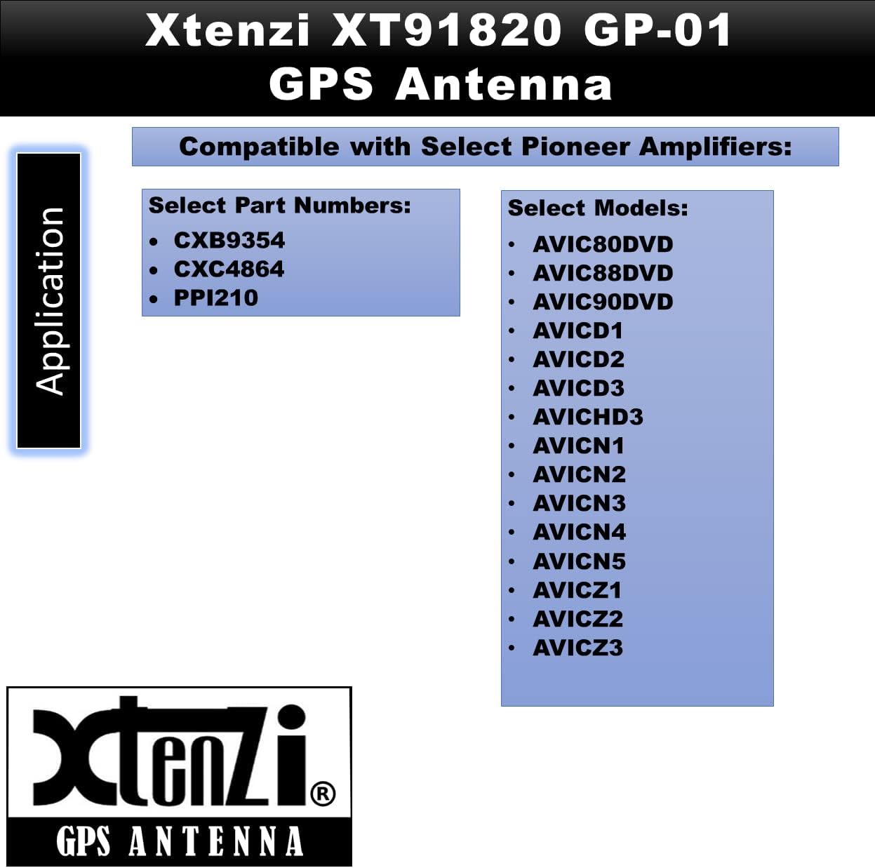 Xtenzi Replacement Active GPS Antenna Compatible with Select JVC Navigation KW-NT30HD KW-NT50HDT QAL1088-003 QAL1088-001 Models