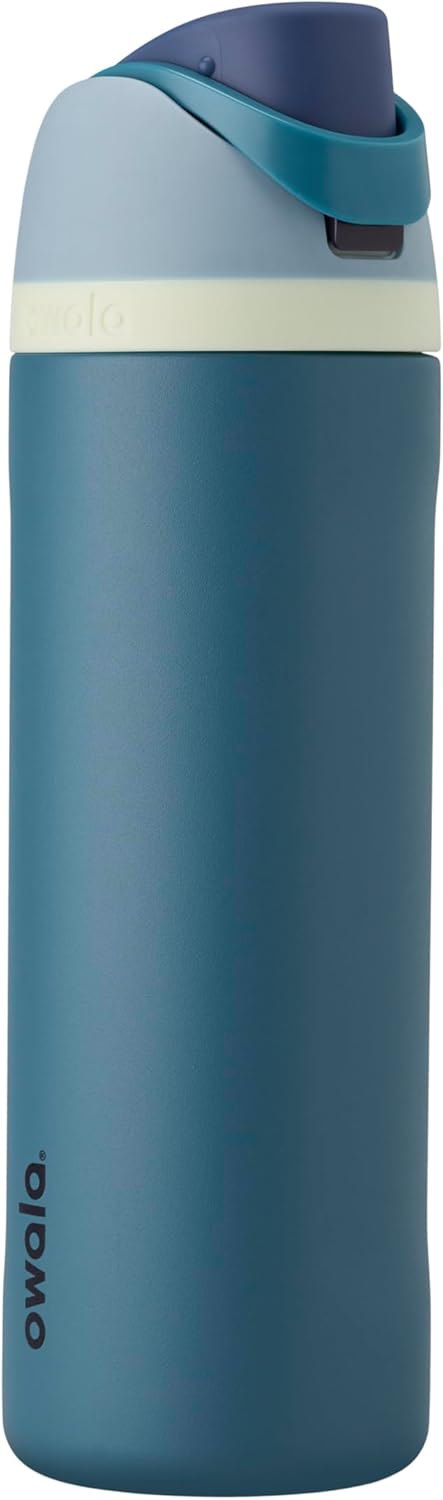 Owala FreeSip Insulated Stainless Steel Water Bottle with Straw for Sports, Travel, and School BPA-Free Sports Water Bottle, 24 oz, Beach House - PuriLite