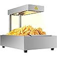 French Fry Food Warmer, 750W Electric Stainless Steel Warming Light Dump Station, 5.5QT Commercial Food Heating Lamp, Countertop Fries Food Warmer for Parties Kitchen Restaurant Buffe