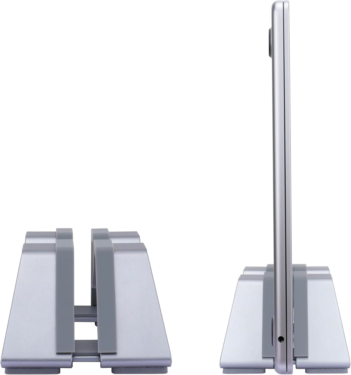 Adjustable Vertical Laptop Stand for Desk | Aluminum Space-Saving Laptop Holder with Anti-Slip Protection for Laptops up to 17 Inches - PuriLite