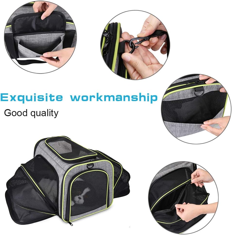 Expandable Cat Carrier, Airline Approved Soft Sided Travel Cat Carrier Bag,Soft Sided Collapsible Pet Dogs Travel Carrier Bag