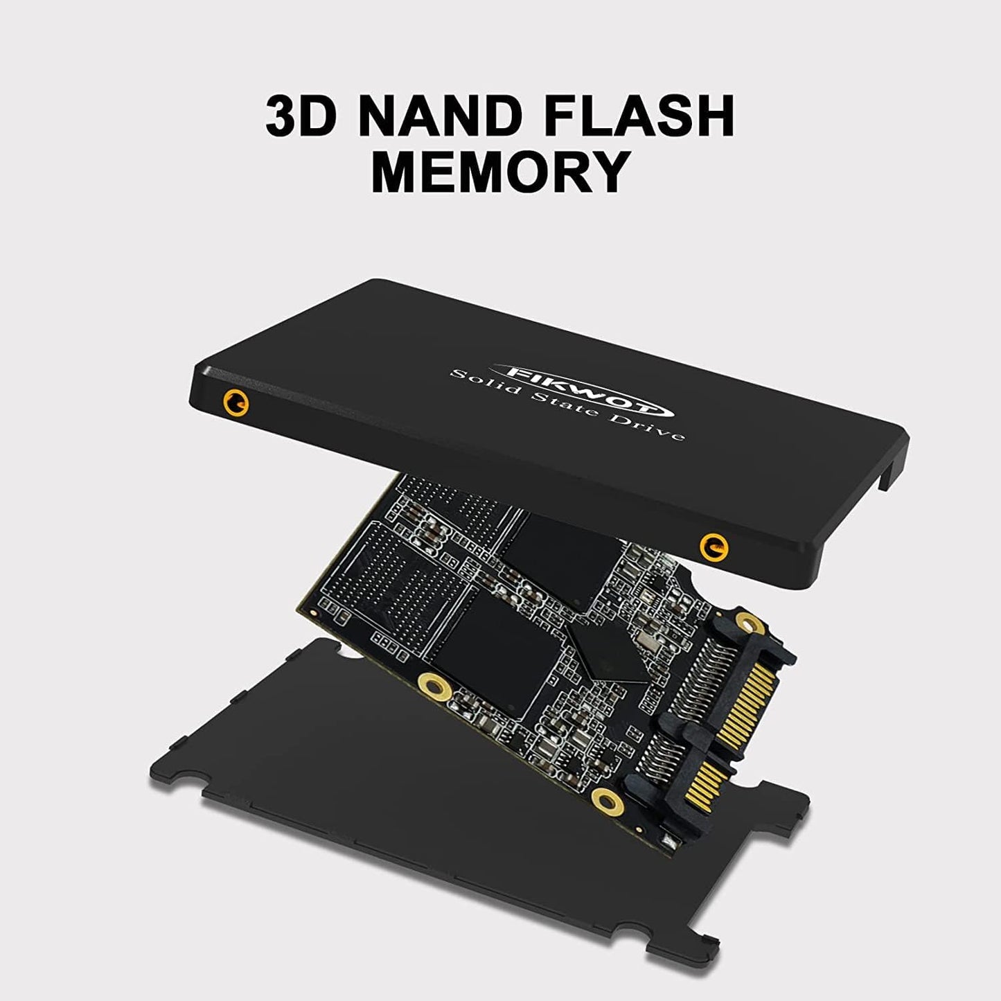 Fikwot FS810 2TB SSD, 2.5" SSD SATA III 6Gb/s, Solid State Drives, Up to 560MB/s, 3D NAND TLC, Internal SSD for Desktops and Laptops(Black)