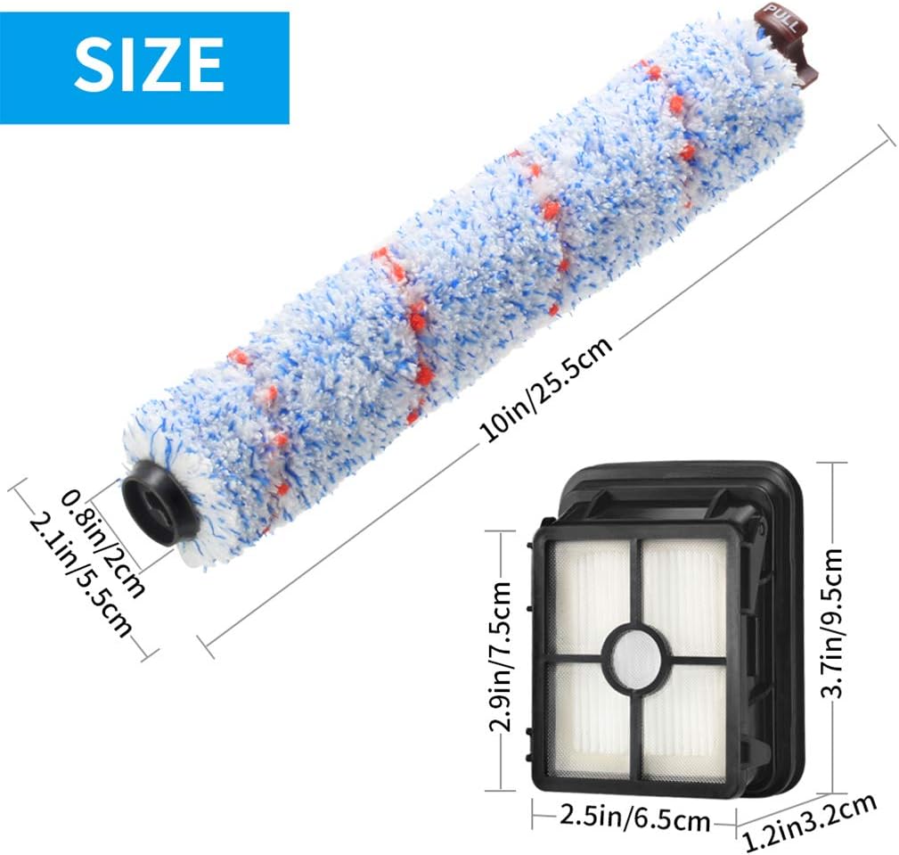 1868 Brush Roll and 1866 Vacuum Filter Replacement Kit Compatible with Bissell CrossWave, Replaces Part # 1608683, 160-8683, 1608684